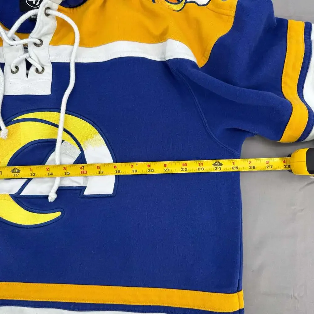 47 Brand Los Angeles Rams Hockey Lace Up Hooded Sweatshirt